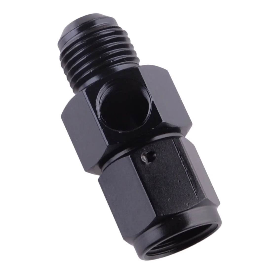 AN6 Male To Female 1/8" NPT Gauge Sensor Fitting Adapter Side Port Fuel Pressure Hose for Universal Cars Black/ Blue
