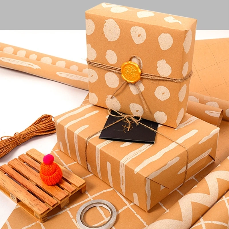 

4 Rolls Christmas Wrapping Paper Vintage Wrapping Paper, Includes Gift Labels