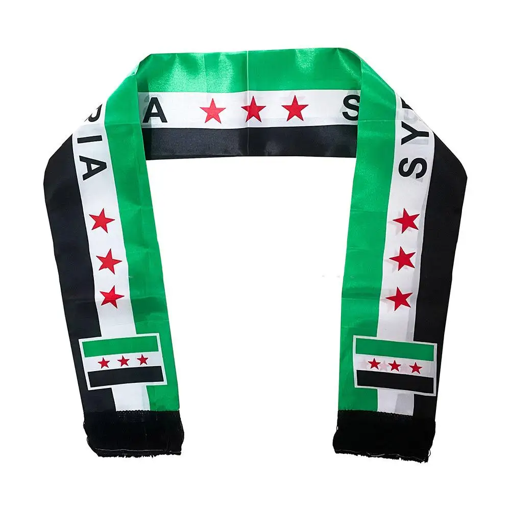 Vibrant Printing Syrian Flags Banners Scarf for Formal Event National Flags Sash Satins Flags Banners for Holiday Gathering 6