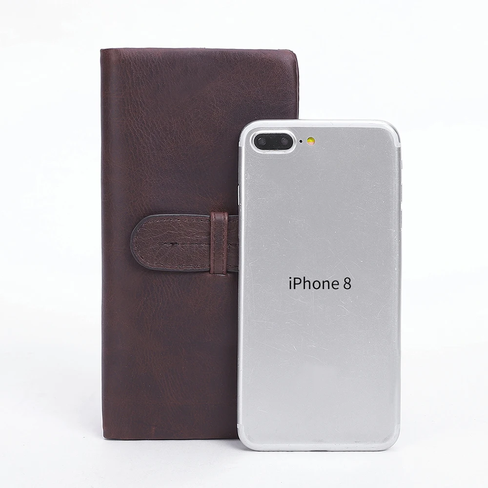 Men Cowhide Wallet Casual Retro Long Wallet Multi Card Leather Handheld Bag Long Wallet for men