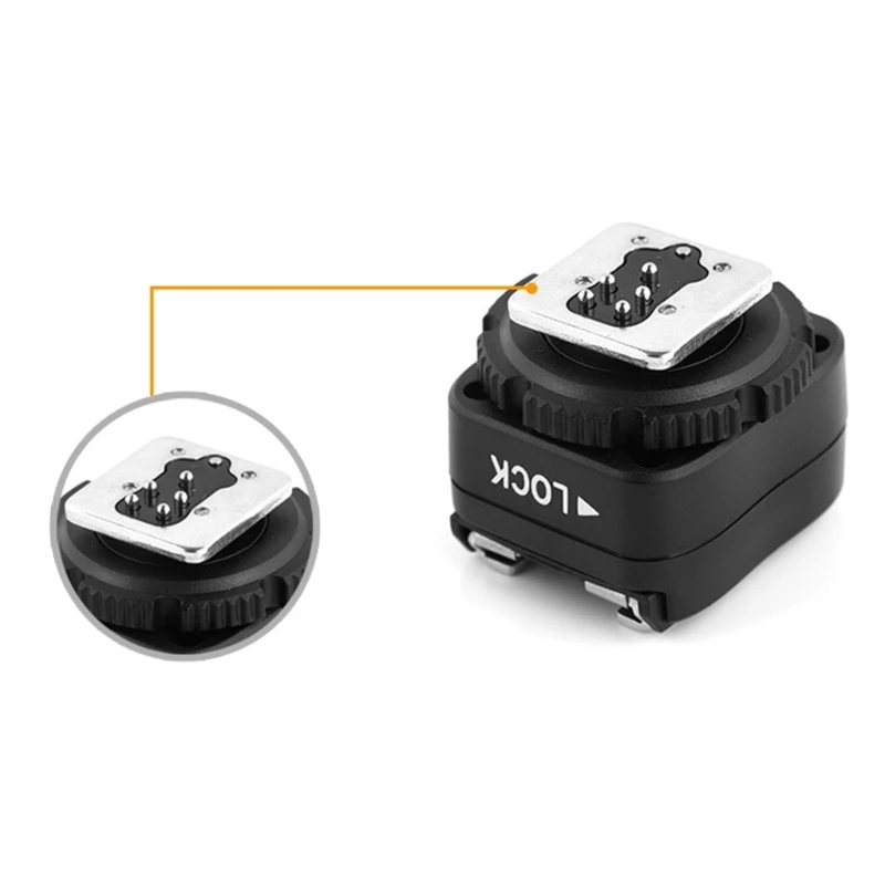 Flashing Hot Shoe TF321 Flashing Hot Shoe Sync Adapter with PC Sync Port Dedicated for DSLR Mount Camera Accessorie