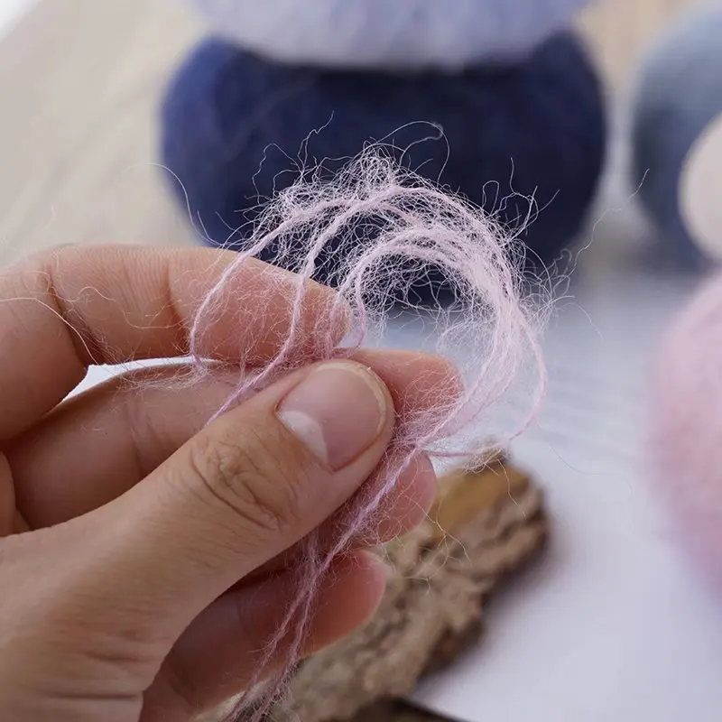 25g High Quality Mohair Yarn High Content Soft Skin-friendly Eco-friendly Mohair Crochet yarn For Crochet Shawl Sweater Cloth 3