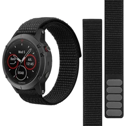Durable Hook Loop Nylon Strap - Versatile Watchband with Adjustable Sizes - Forerunner 945 (Black)