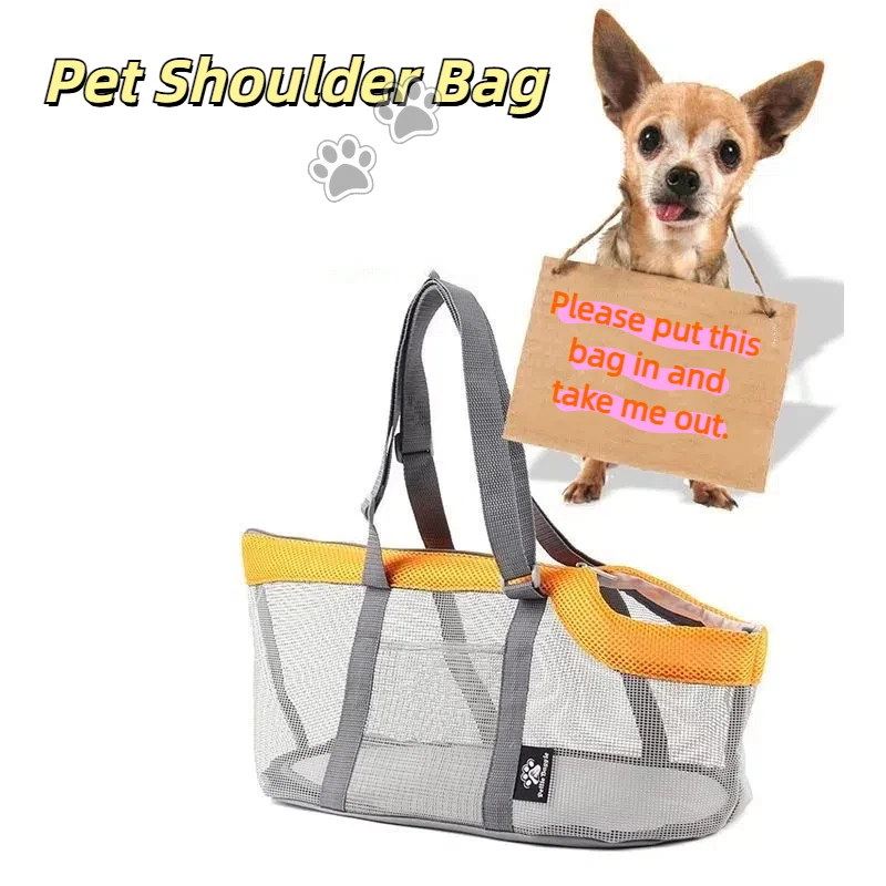 Pet Handbag Panoramic Breathable Mesh Bag Dog Outing Pet Bag Large Capacity Handbag Lightweight Portable Foldable Cat