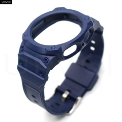 URVOI 2 - in - 1 Tough Armor Strap with TPU Case - Full Protection Cover in Multiple Colors for Watch9 8 44mm (Dark blue)