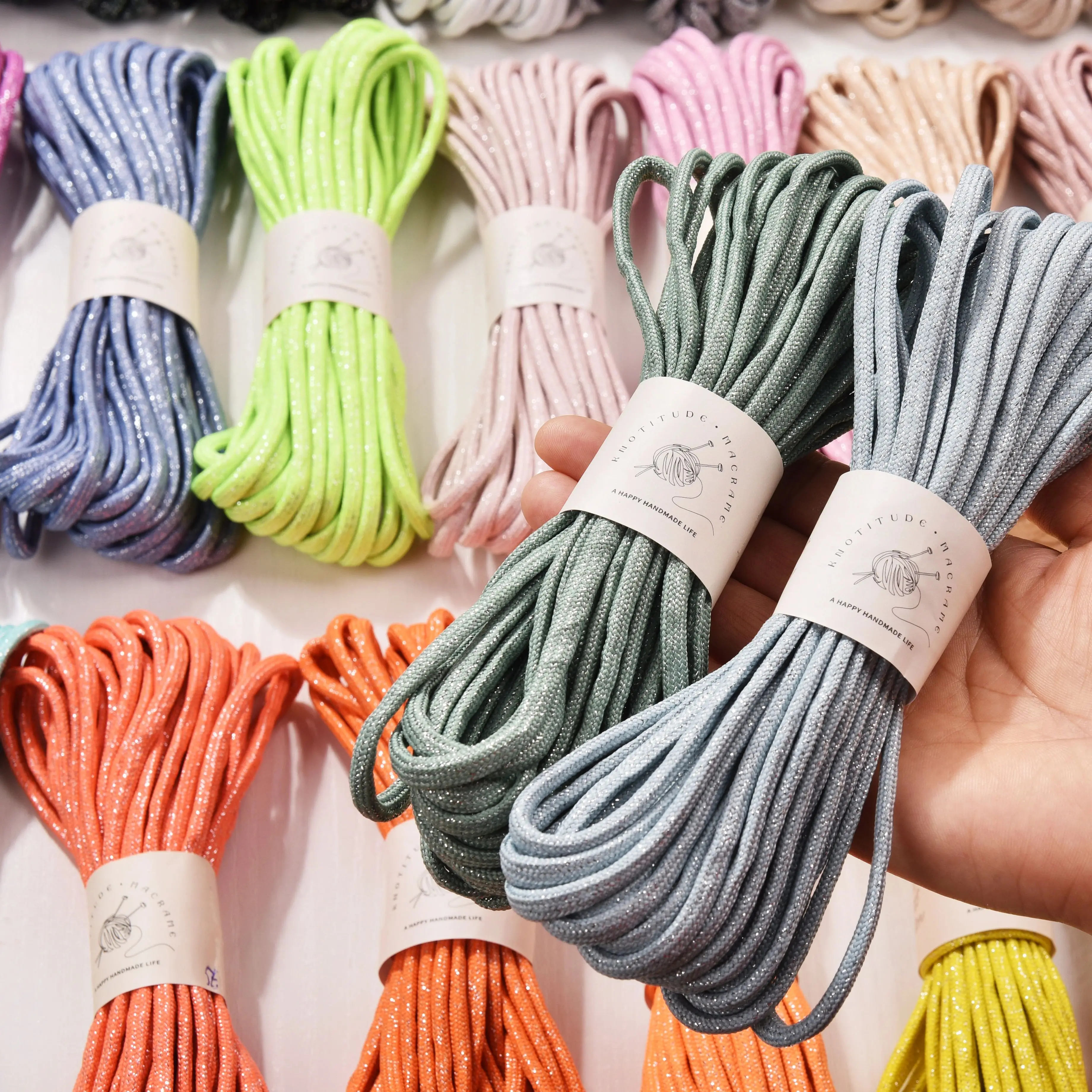 Silver Glossy Polyester Braid Rope with Shiny Lurex Metallic Finish - Ideal for DIY Jewelry Projects, 5mm x 10m