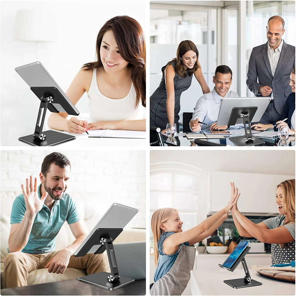 알루미늄 합금 데스크탑 휴대 전화 스탠드 접이식 iPad 태블릿 지원 휴대 전화 책상 브래킷 스마트 폰 마운트 용 게으른 홀더