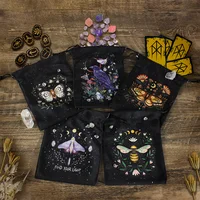 Velvet Tarot Bag Butterfly Printed Dice Bag Animal Crystal Stone Jewelry  Drawstring Fabric Pouch Tarot Cards Storage Bag Gift 2