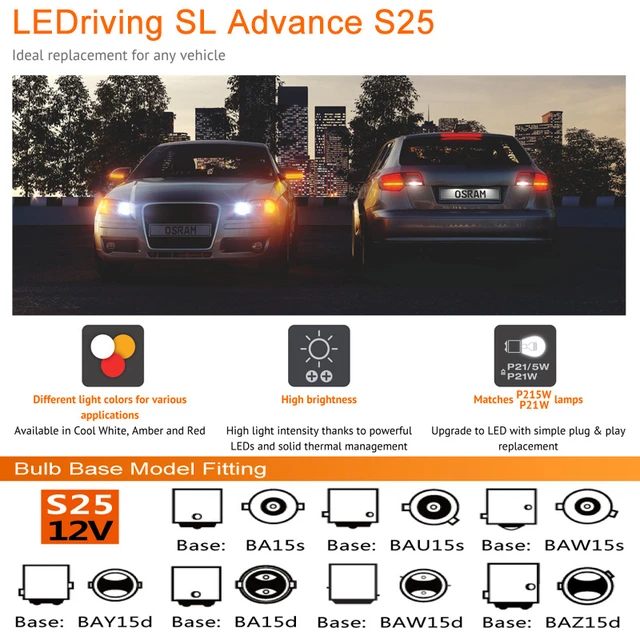 SRAM LEDriving SL ADVANCE S25 P21W PY21W P21/5W LED Signal Light