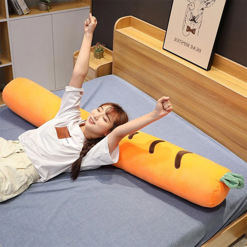 Cylindrical Pillowcase Modern Simple Cute Fruits Soft Long Pillow Cover Cervical Roll Headrest No Liner No Pillow Core