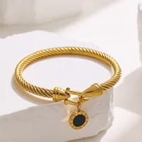 316L Stainless Steel Roman Digital Buckle Wire Rope Bracelet