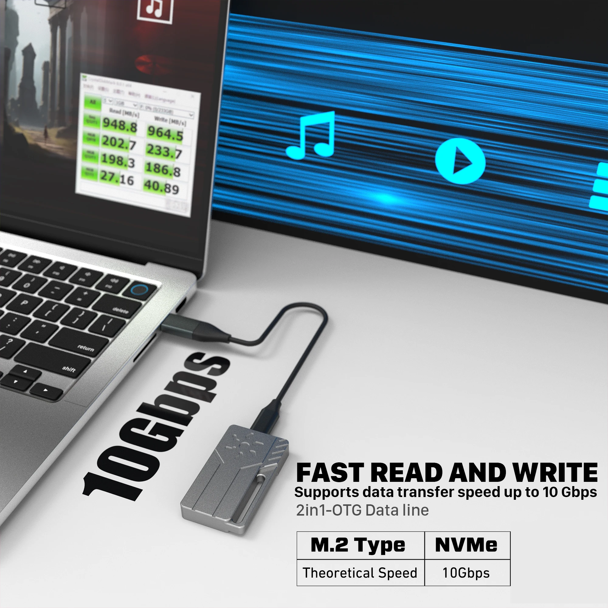 M.2 NVMe 2230 2242 SSD 외장 케이스 PCIE 10Gbps USB 3.2 Gen2 USB C CNC 미니 박스 (SN740/SN530/PM991a/BG4/BC901 호환)