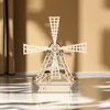 Tada 3D Large Wind Turbines DIY Wooden Puzzle Building Block Assembly Model Toys Creative Game For Children Kids Birthday Gift 2