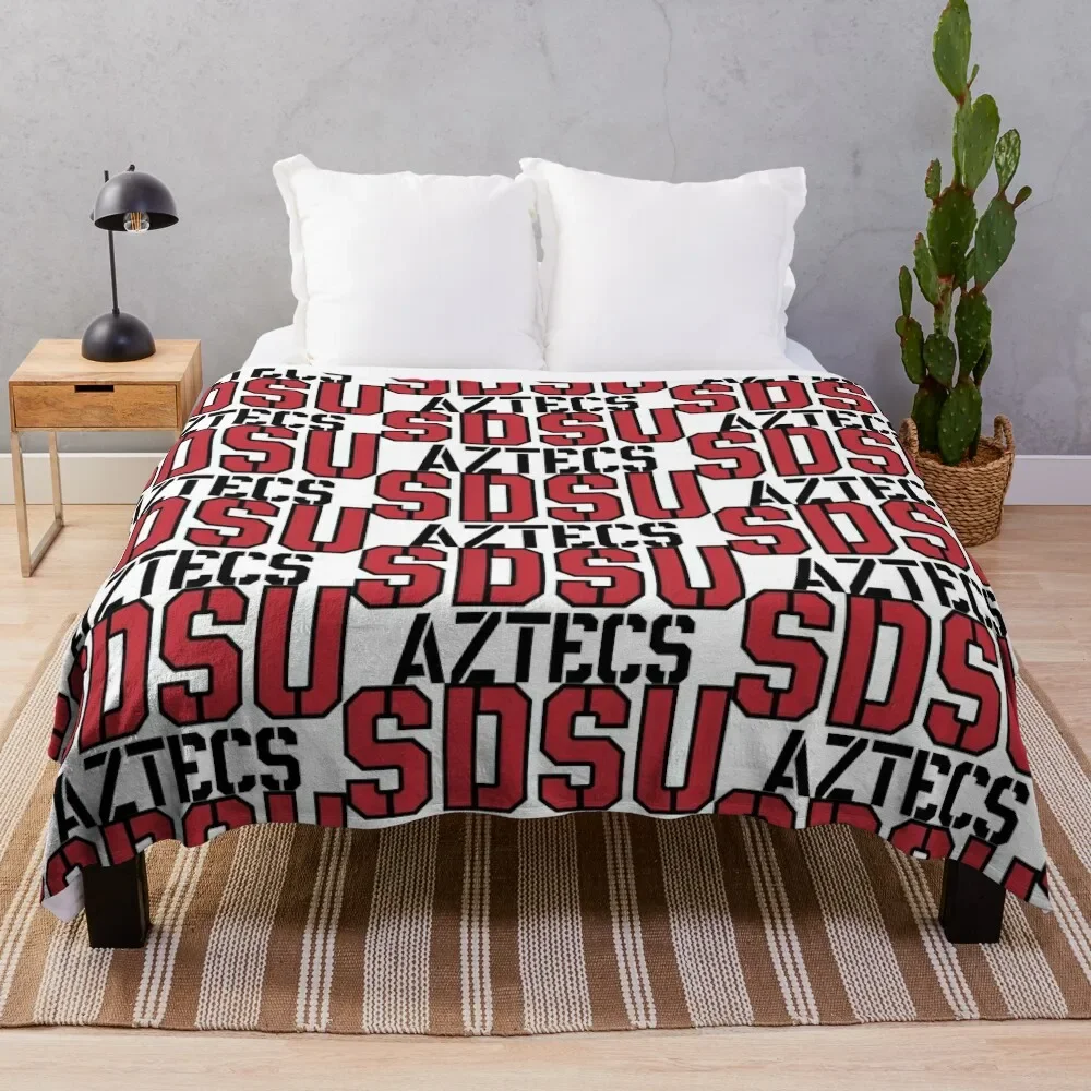 

SDSU Aztecs Throw Blanket blankets ands Hairy Sofa Quilt Plush Blankets
