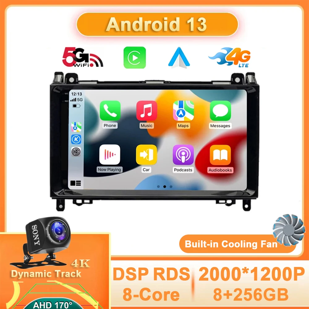 

9 Inch Android 13 For Mercedes /Benz / W169 W245 W639 W906 Sprinter B160 B170 B200 Car Radio Multimedia Player DSP Carplay Auto
