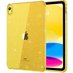 Shimmering Glitter Soft Silicone Airbag Case Shell - iPad Air 5 10.9 - inch (Yellow with Glitter)