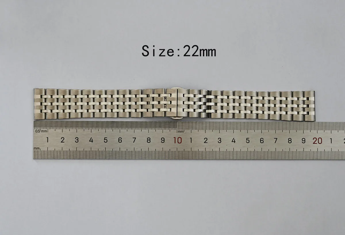 Curved End Stainless Steel Watchband Bracelet – Universal Solid Strap