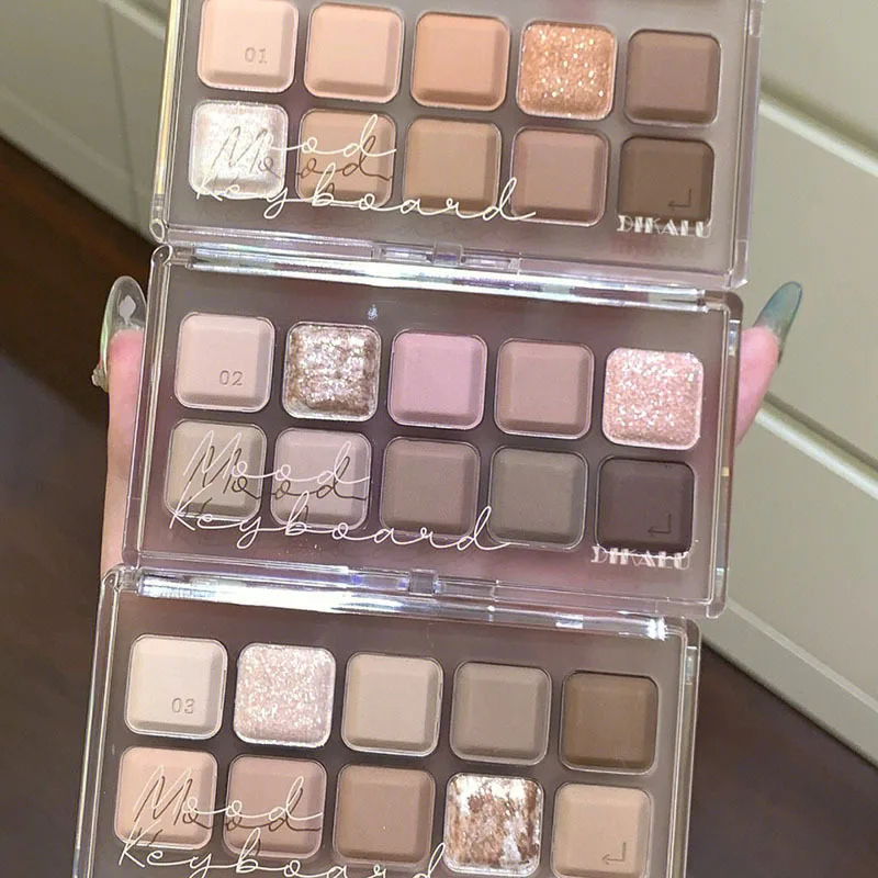Description Picture 4 of item10-color Keyboard Eyeshadow Palette for Everyday Fashionable Eye Makeup Long Lasting Glitter Eye Shadow Makeup Palette Cosmetics