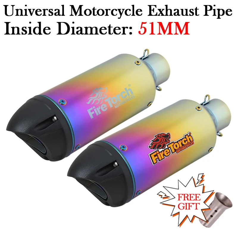 Tubo Di Scarico Moto Universale Modifica Silenziatore Fuga Moto 51Mm Db Killer Bike Tube Per Ninja 250 400 Zx25R Zx4Rr Rc390 Yzf-R1