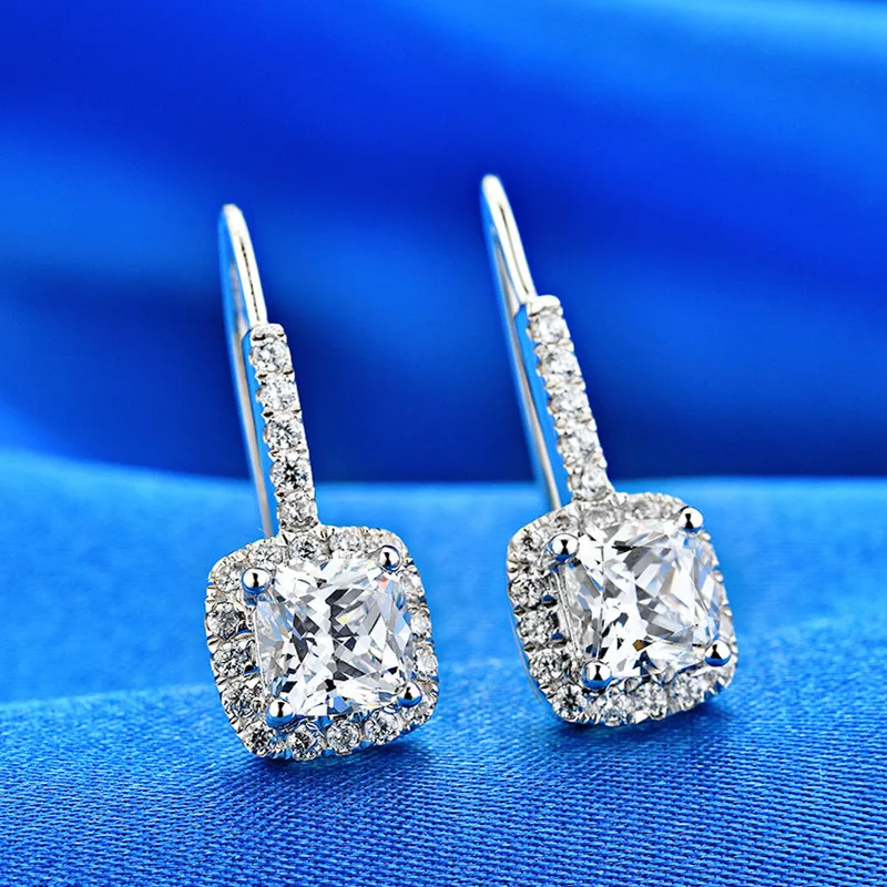 Premium PT950 Platinum Diamond Earrings Four Claws Diamond Moissanite Earrings Fashion Charming Women's