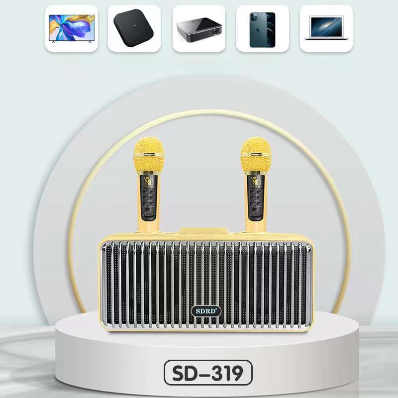 wireless headphones with mic SDRD319 Karaoke Machine Home karaoke Kit Portable Singing Equipment Set with 2 Wireless Karaoke Microphones Speaker HiFi Sound usb microphone