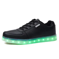LED Lighted Shoes USB Charging Black White Frosted Flashing Shoe Slides Casual Shoes One Piece Agent Shipping EVA Sole Rubber Sh