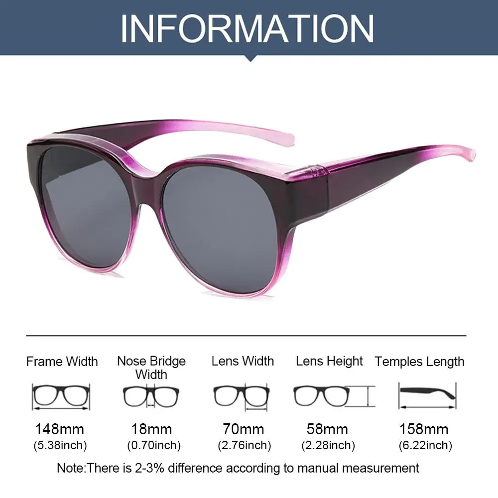 Summer UV Protection Driving Sunglasses Round Frame Y2K Wear Over Glasses Retro Fit Over Sunglasses for Women Men