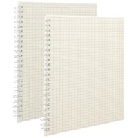 2 Pcs Graph Notebook Notebooks for Work Graphing Spiral Journal The Students Supplies Paper Math Notepad Grid Office 1