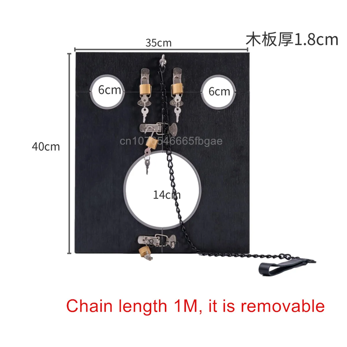 Removable Metal Chain Wood Shackles Hand Cuffs Neck Collar Lock BDSM Bondage Restraint Erotic Sex Toys for Couples Adult Games