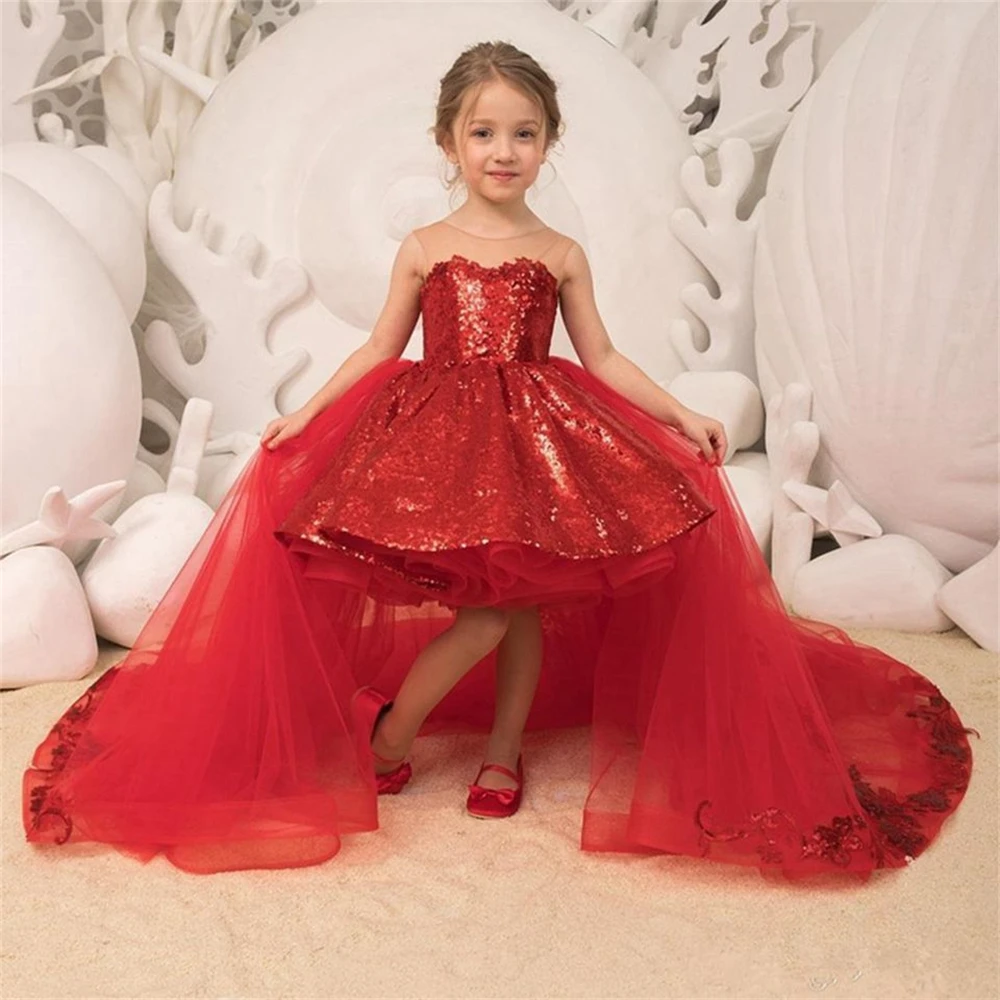 

Lovely Working Color Angel Fluffy Tulle Flower Girl Dress Princess Ball First Communion Dresses Kids Surprise Birthday Present