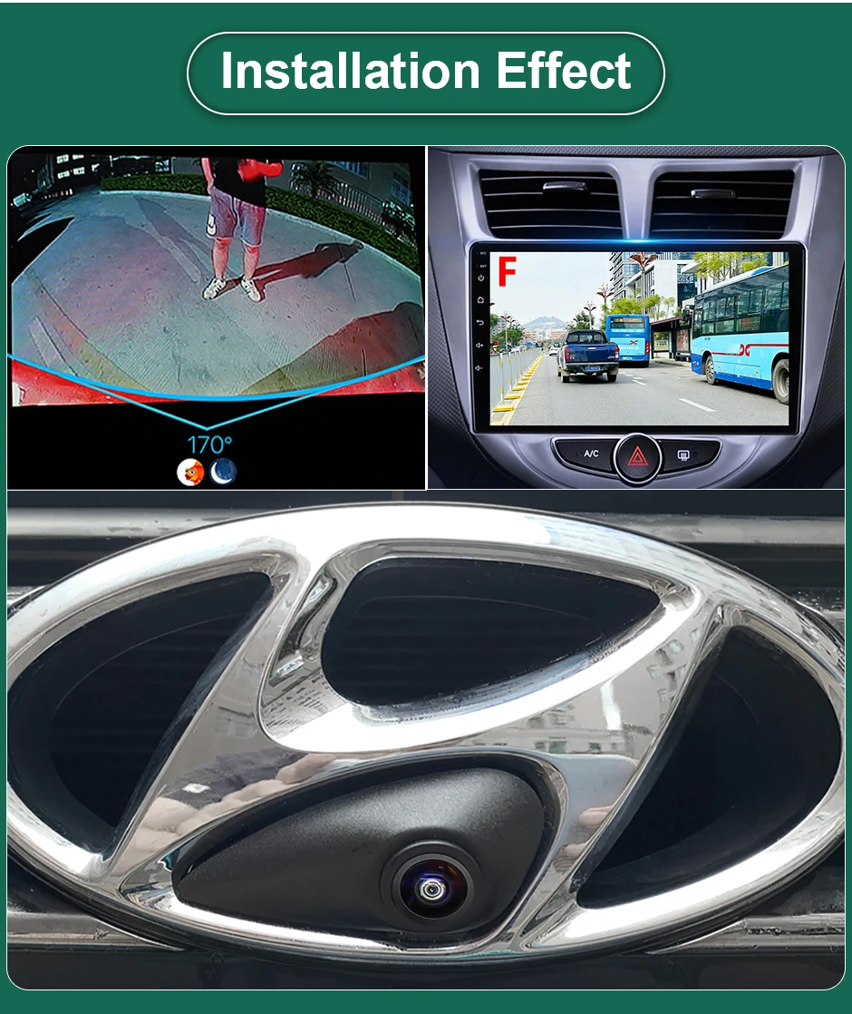 Front and Rear Cameras CCD AHD 1080P Vehicle Emblem Front View Camera For Hyundai Elantra Verna Accent Tucson IX35 Santa Fe I20 I30 I40 H1