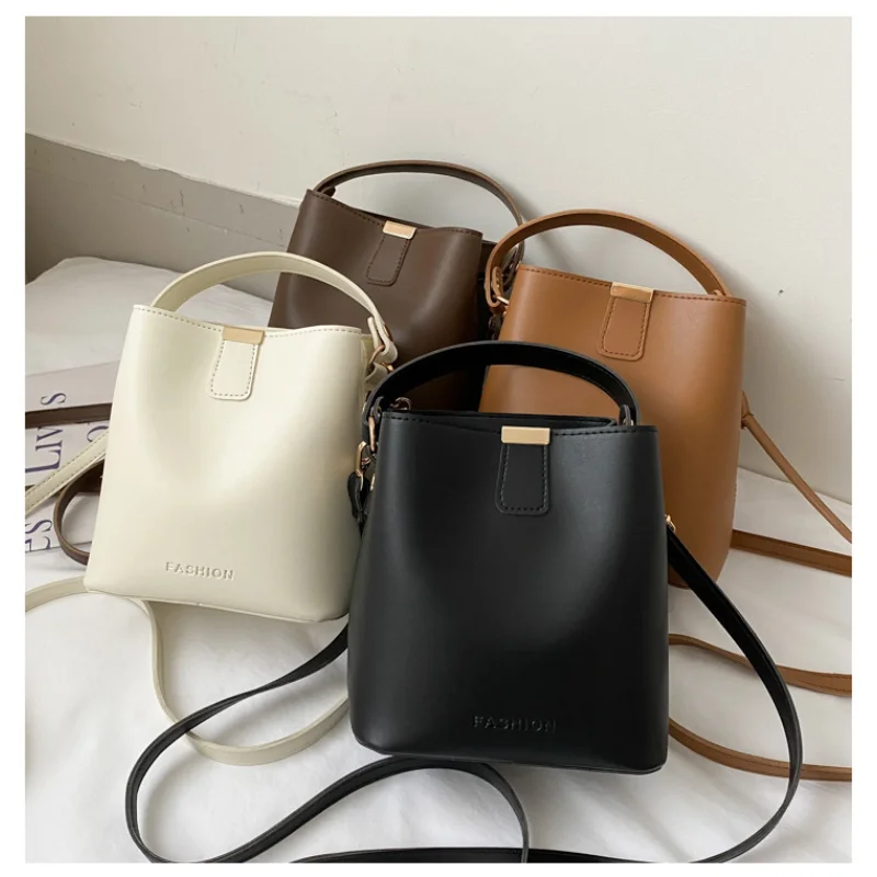 

Women's Handbags Shoulder Bags 2023 Fashion Small Fresh Summer Women's Bag Solid Color Simple Portable Cross-body Bucket Bag