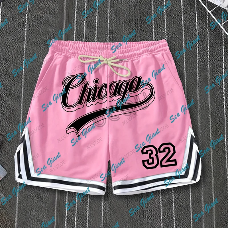 Summer New Women Men Chicago 32 Printed Baskerball Short Pants Jersey Casual Beach Fitness Fashion Sports Training Shorts