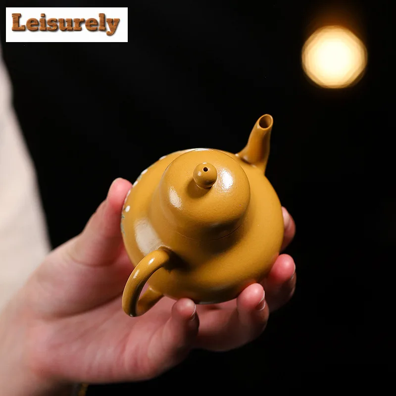 120ml Vintage Yixing Purple Clay Teapots Handmade Pot Raw Ore Gold Zhu Mud Tea Infuser Kettle With Filter Zisha Tea Set For Tea