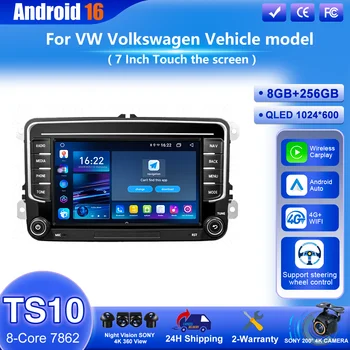 Autoradio Android 16 per Volkswagen VW Golf Passat JETTA Skoda SEAT con CarPlay Android Auto GPS e 4G