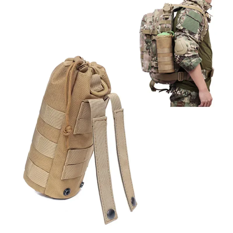 Tactical Molle Net Water Bottle Bag Water Cup Set Camo Water Bottle Bag Outdoor Travel Camping Hiking Fishing