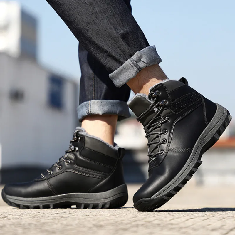 

New Winter Men Boots Outdoor Ankle Boots Men Snow Boots Plush Keep Warm Non-slip Casual Trendy Hunting Boots