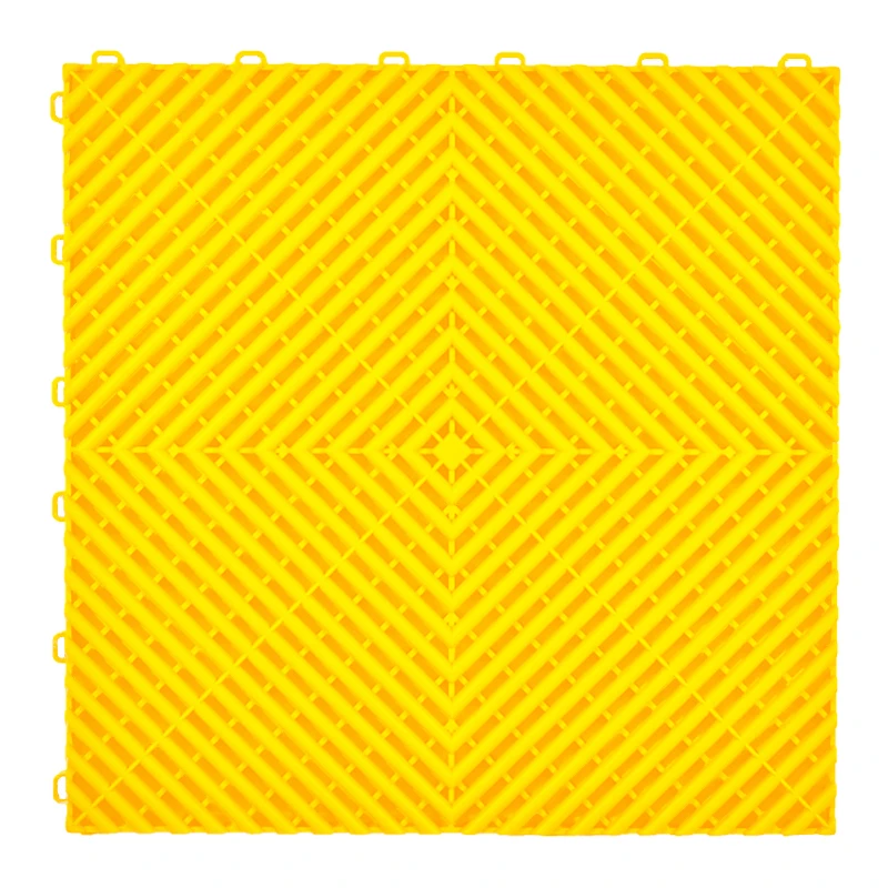 Interlocking Water Diamond Floor Mats - Durable Plastic for Garages and Car Washes