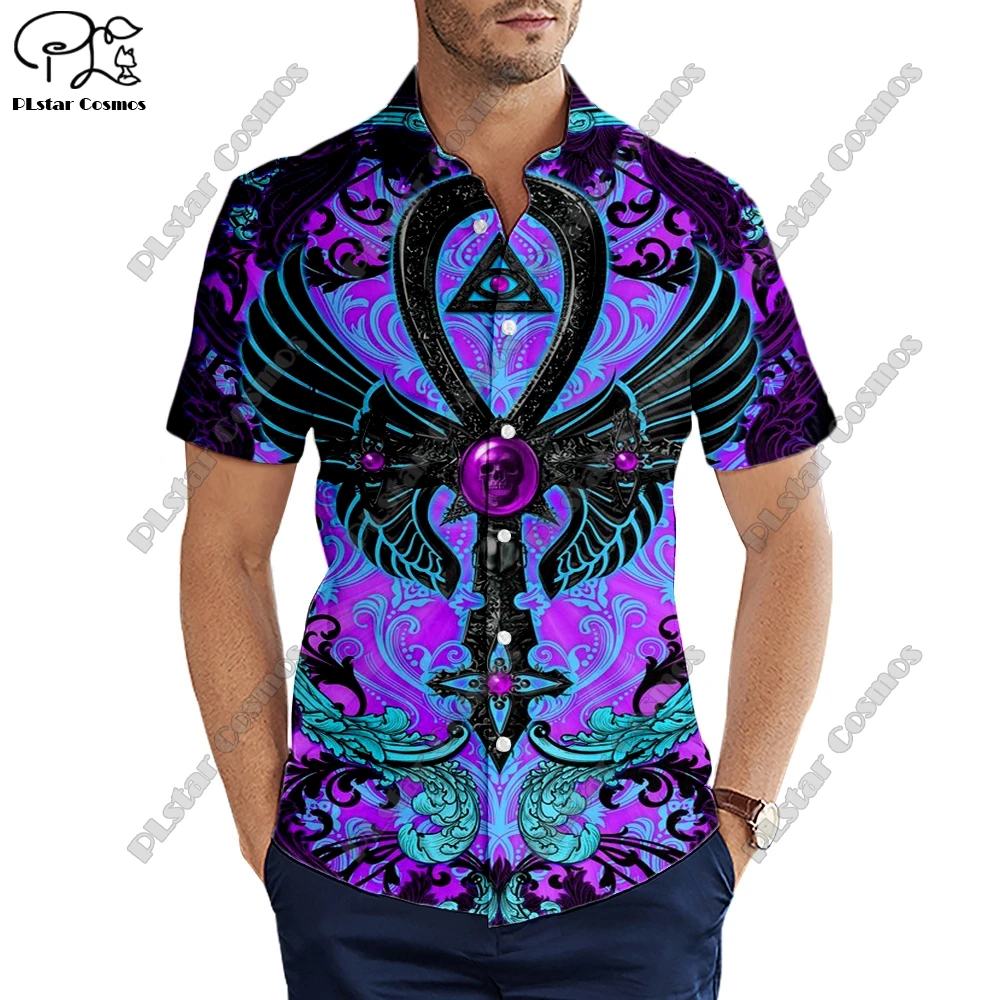 

Рубашка PLstar Cosmos с коротким рукавом, гавайская рубашка с 3D принтом, мужская и женская футболка, рубашка в стиле хип-хоп, серия 3
