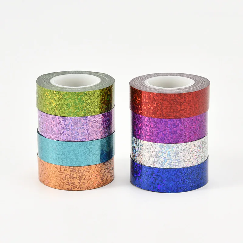 다채로운 레이저 마스킹 Washi 테이프 장식 접착 테이프 Diy Scrapbooking 스티커 라벨 편지지