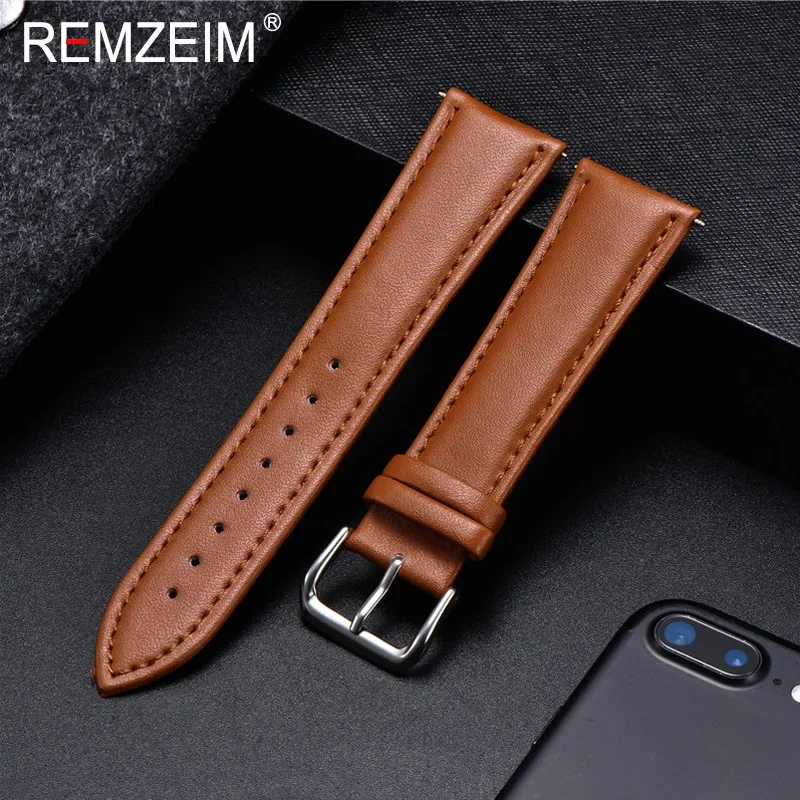 Elegant Calfskin Leather Watchband - Soft Business Strap Replacement