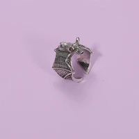 Bague gothique chauve-souris ailée, bande ouverte réglable en alliage de Zinc pour hommes et femmes, bijoux Punk romantiques foncés, cadeau 1