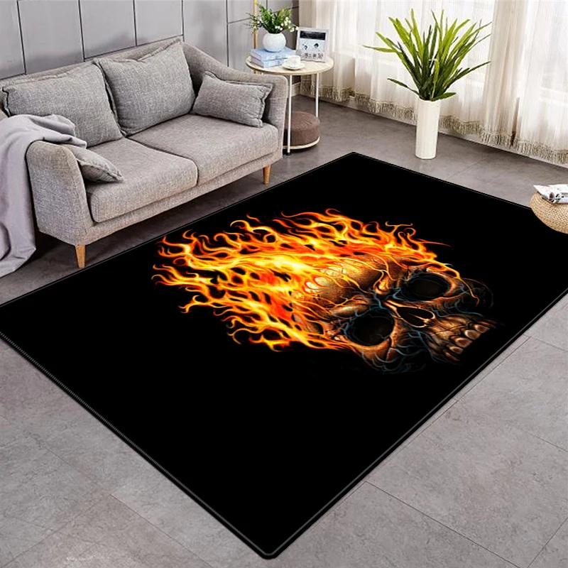 

Skeleton Style Printed Rugs Home Living Room 3D Printing Game Small Rug Bedroom Room Decoration Door Mat Non-slip Washable Rug