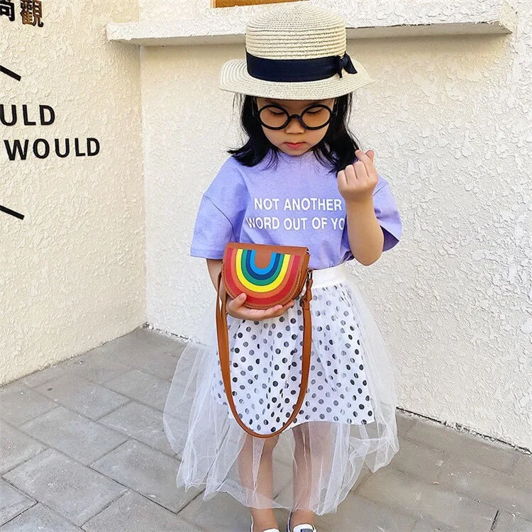 

Bags Lovely Rainbow Crossbody Purse Children Cartoon Kids Accessories Cute Mini Boys Shoulder Bag Coin Small Baby Handbags Girls