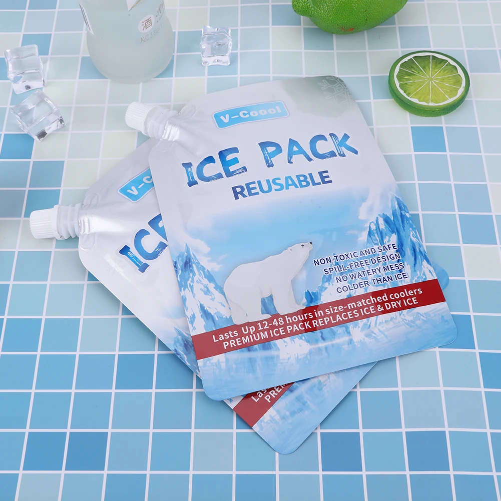 6Pcs Reusable Ice Packs Up To 48 Hours Gel Water Filled Ice Pack Long Lasting Gel Cooling Bag for Beach Road Trips
