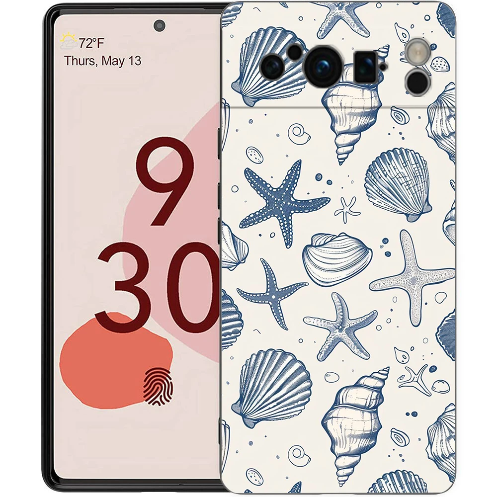 Blue Ocean Animals Shockproof TPU Phone Case - Soft Protective Black Cover
