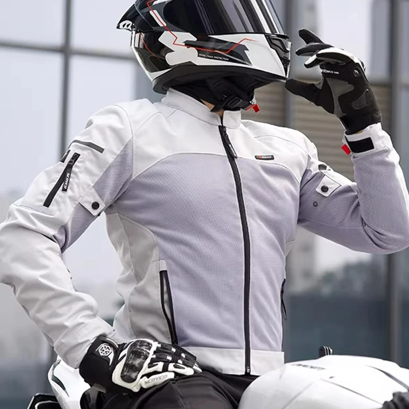 오토바이 라이딩 재킷 CE 보호 남성 여름 통기성 메쉬 나이트 사이클링 장비 ..