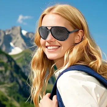 Occhiali per esercizi per la cura della vista Dispositivo anti-fatica Migliora la vista Occhiali da vista Unisex Nero Argento Occhiali per migliorare la vista