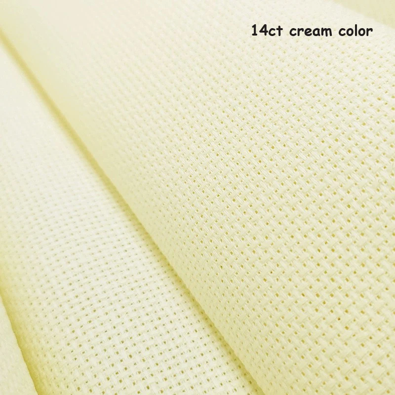 14ST 14CT Cream Color Embroidery Fabric Cross Stitch Canvas Aida Cloth