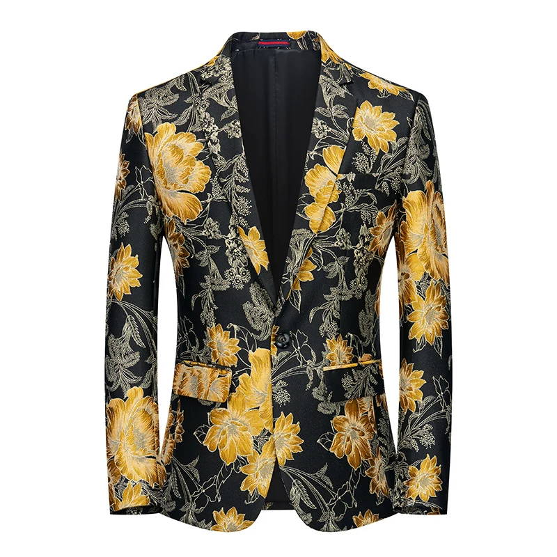 Men's High-Quality Fashion Suit Handsome Personality Stage Performance Banquet Business Casual Wear